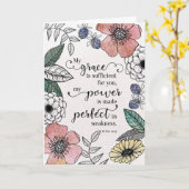 II Cor 12:9 - Mijn genade is voldoende Kaart (Gele Bloem)