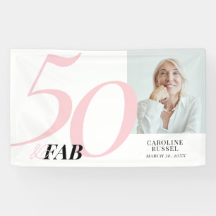 Iifty en Prachtig Roze Krachtige Verjaardagsfeestj Spandoek