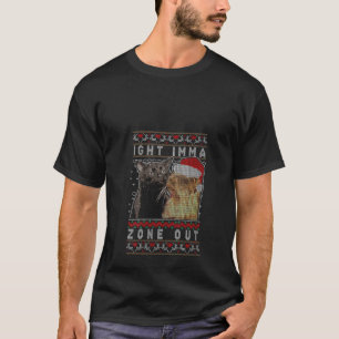 Iight Imma Zone Uit Kat Staring Kersttrui V T-shirt