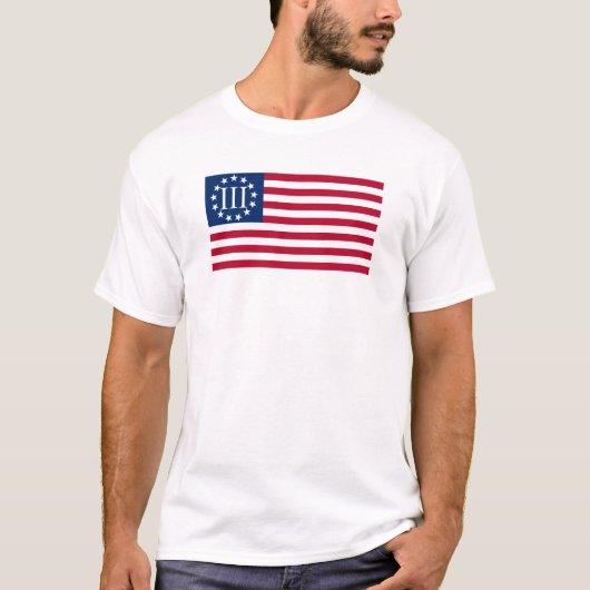 III% Amerikaanse vlag T-shirt (Voorkant)
