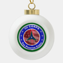 III Corps Aandenken Kerstmis Keramische Bal Ornament