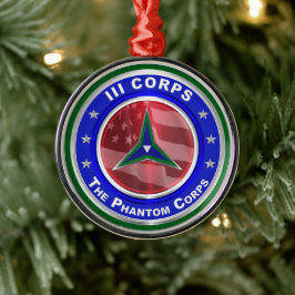 III Corps Aandenken Kerstmis Metalen Ornament