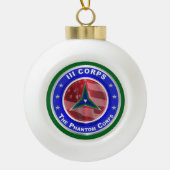 III Corps Keepomwille Kerstkerst Keramische Bal Ornament (Voorkant)
