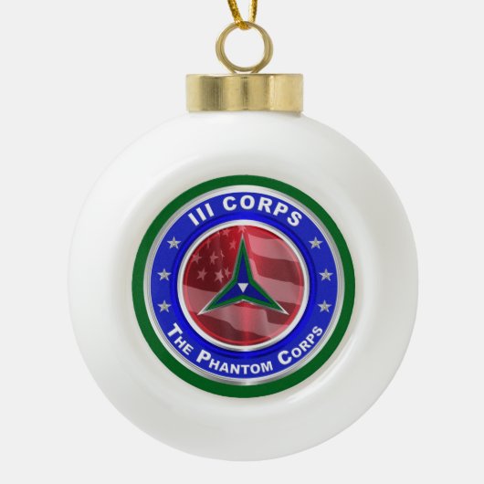 III Corps Keepomwille Kerstkerst Keramische Bal Ornament (Voorkant)