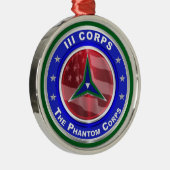 III Corps Keepomwille Kerstkerst Metalen Ornament (Rechts)