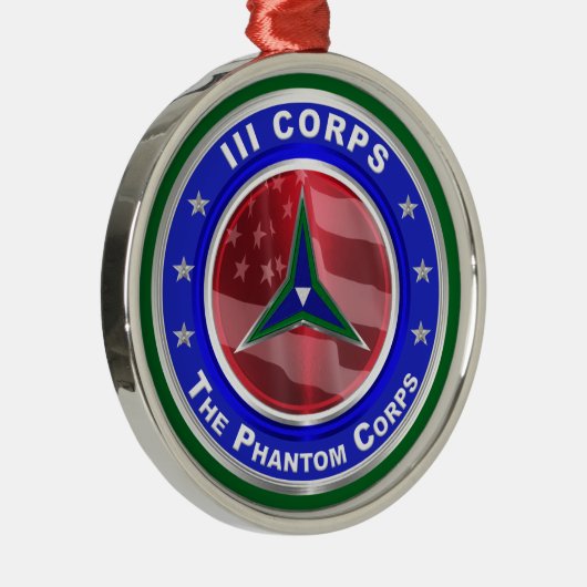 III Corps Keepomwille Kerstkerst Metalen Ornament (Rechts)
