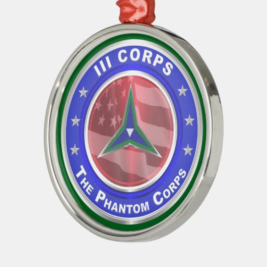 III Corps Keepomwille Kerstkerst Metalen Ornament (Links)