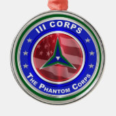 III Corps Keepomwille Kerstkerst Metalen Ornament (Voorkant)
