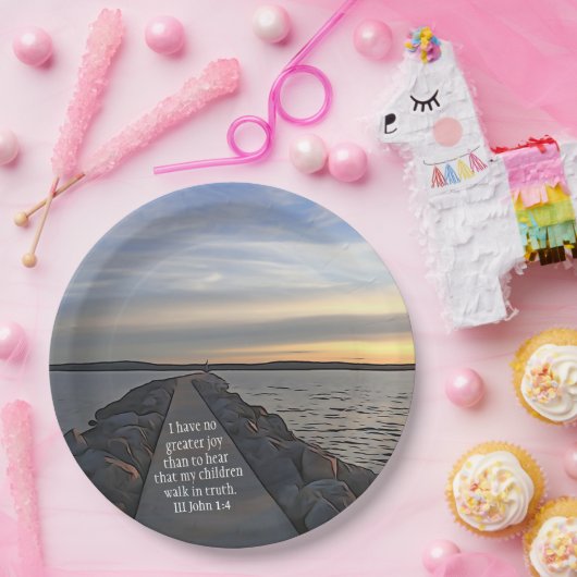 III John 1:4 Bijbelscriptlooppas in waarheid Papieren Bordje (Feest)