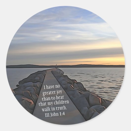 III John 1:4 Bijbelscriptlooppas in waarheid Ronde Sticker (Voorkant)
