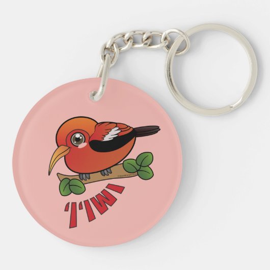 Iiwi Hawaii bosvogel Sleutelhanger (Achterkant)