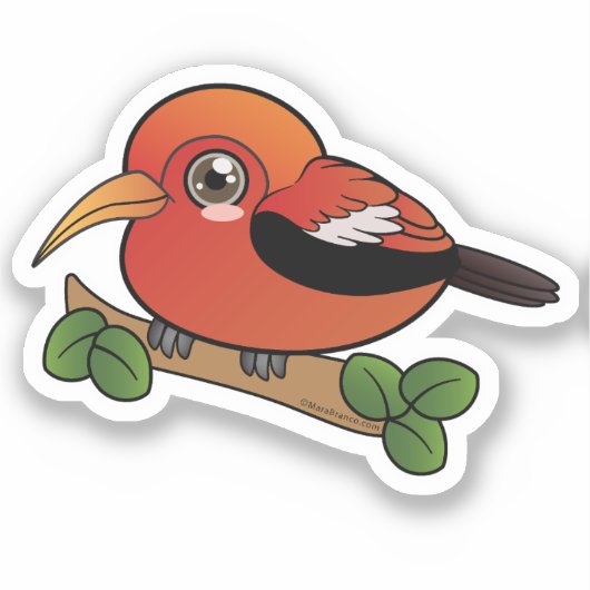 Iiwi Hawaii bosvogel Sticker (Voorkant)