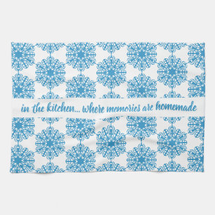 IJblauw kerstsnowflake keukenhanddoeken