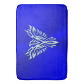IJblauw Phoenix Rising op koningsblauw Badmat (Voorkant Verticaal)