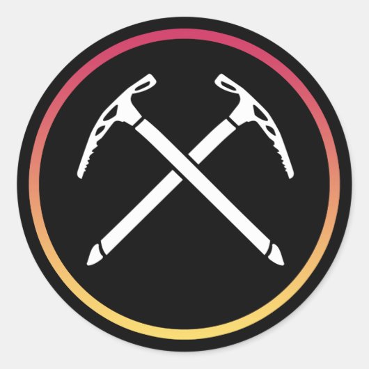 IJklimmen - kruisende ijskassen Ronde Sticker (Voorkant)