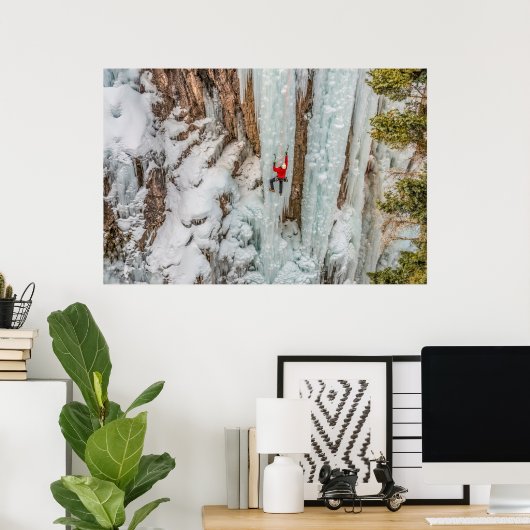 IJklimmer Ascending Cliff Poster (Thuiskantoor)