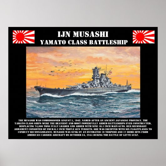 IJN Batleship Musashi Poster (Voorkant)