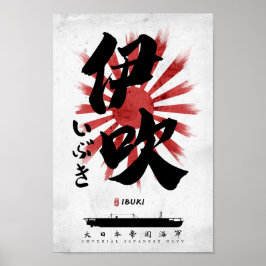 IJN Ibuki Carrier Calligrafie Poster