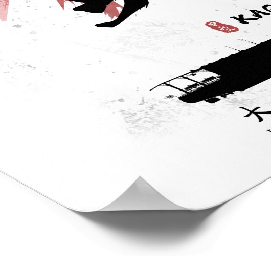 IJN Kaga Carrier Calligrafie Poster (Hoek)