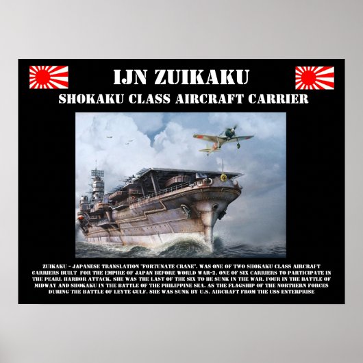 IJN Zuikiaku Vliegtuig Drager Poster (Voorkant)