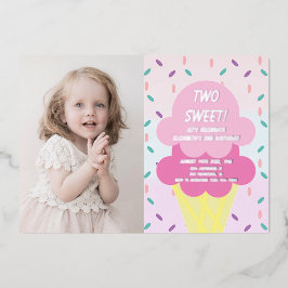 Ijs 2de verjaardag folie uitnodiging