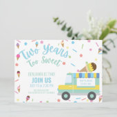 IJs 2e verjaardag broers en zussen, tweeling Kaart (Staand voorkant)