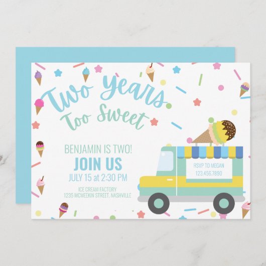 IJs 2e verjaardag broers en zussen, tweeling Kaart (Voorkant / Achterkant)