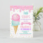 IJs 2e verjaardagsfeestje 2 schepjes beter Kaart (Staand voorkant)