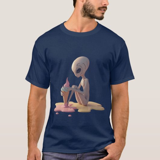 Ijs Alien – Mooie Dessert Kunst T-shirt (Voorkant)
