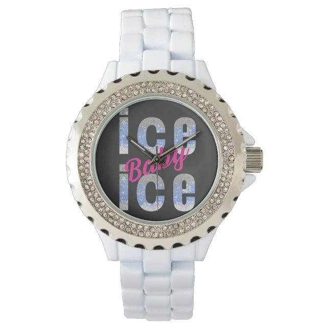 IJs baby glitter sneeuwvlokken Horloge (Voorkant)