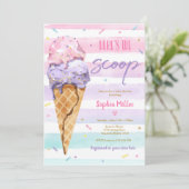 Ijs Baby Shower Hier Heb Je De Scoup Baby Shower Kaart (Staand voorkant)