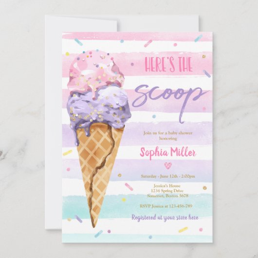 Ijs Baby Shower Hier Heb Je Het Ijsje Baby Shower Kaart (Voorkant)