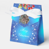 IJs Blauw Wit Sterren Pine Cone Rode bessen Gift Bedankdoosjes (Voorkant Zijde)