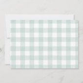 Ijs Blauwe Strik Gingham Verjaardagsfeest Foto Bedankkaart (Achterkant)