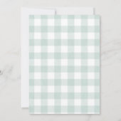 Ijs Blauwe Strik Gingham Verjaardagsfeestje Bedankkaart (Achterkant)