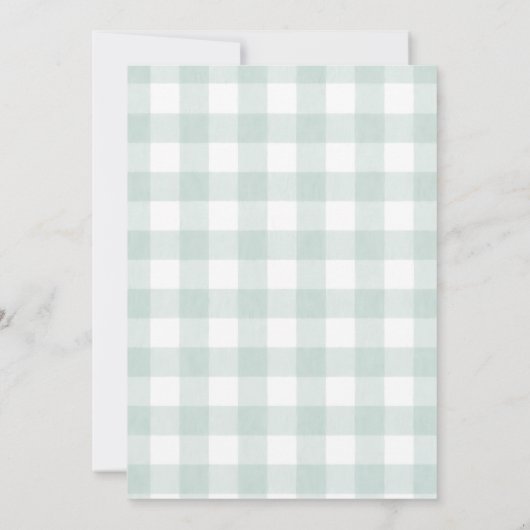 Ijs Blauwe Strik Gingham Verjaardagsfeestje Bedankkaart (Achterkant)