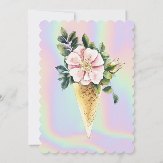 IJs Bloem Holografische Verjaardag Kaart (Achterkant)