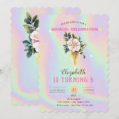 IJs Bloem Holografische Verjaardag Kaart (Voorkant / Achterkant)