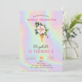 IJs Bloem Holografische Verjaardag Kaart (Staand voorkant)