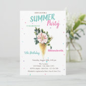 IJs Bloemen Zomer Verjaardag Kaart (Staand voorkant)