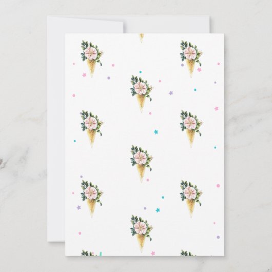 IJs Bloemen Zomer Verjaardag Kaart (Achterkant)