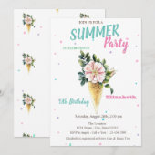 IJs Bloemen Zomer Verjaardag Kaart (Voorkant / Achterkant)