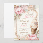 ijs, bloemenijshoorntje kaart (Voorkant / Achterkant)