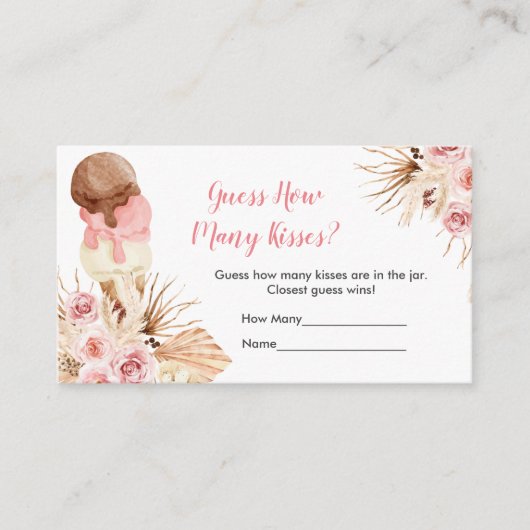 IJs Bohemian Pampas Grass Hoeveel Kisses Informatiekaartje (Voorkant)