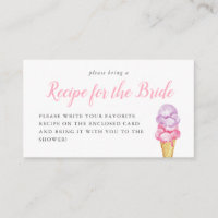 Ijs Bridal Shower Recept Verzoekkaart