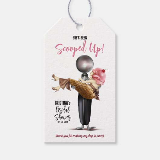 Ijs Bridal Shower Scooped Up Cadeaulabel (Voorkant)