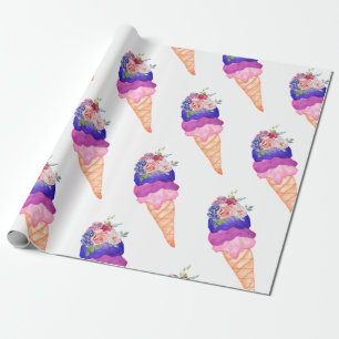 Ijs Bruiloftsfeestje Ze heeft geschept Wafelhoornt Cadeaupapier