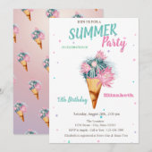 IJs Cactus Bloemen Zomer Verjaardagsfeest Kaart (Voorkant / Achterkant)