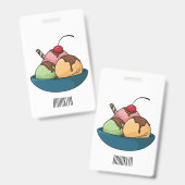 Ijs cartoon illustratie  badge (Voor- en achterkant)