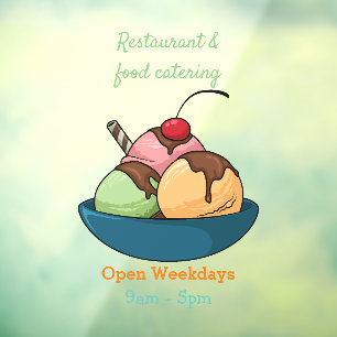 Ijs cartoon illustratie raamsticker